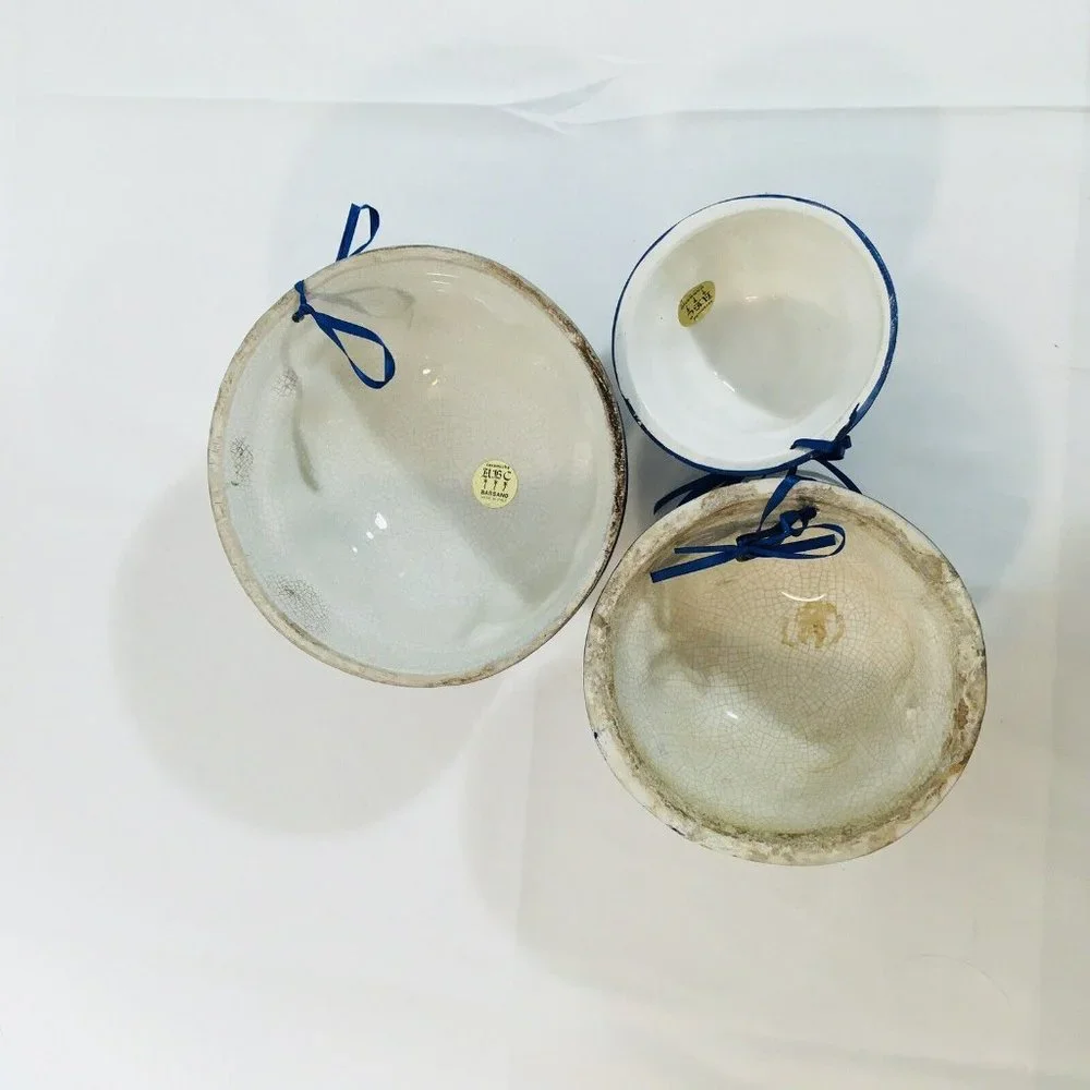Three 3 Vtg 80’s ABC Ceramiche Bassano Hand PaintedItalian Dome Molds Hanging